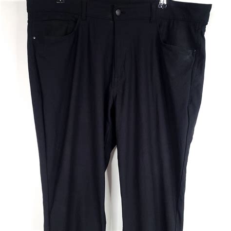 Members Mark Mens Pants 40 Black Straight Leg Stretch… - Gem