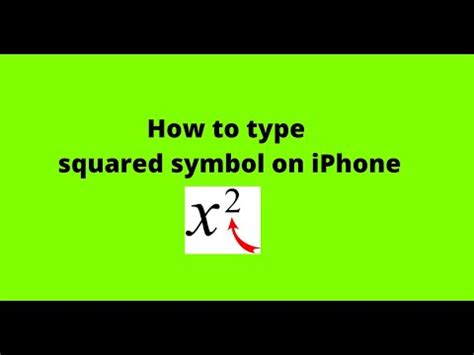 How to type squared symbol on iPhone - YouTube