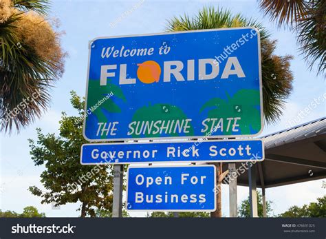 Welcome Florida Sign Rest Area On Stock Photo 476631025 | Shutterstock