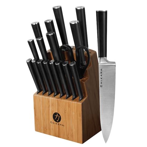 Ginsu Black Knife Set - Includes 8-in Chef, Slicer, Bread, Santoku, Cleaver, Boning, Utility ...