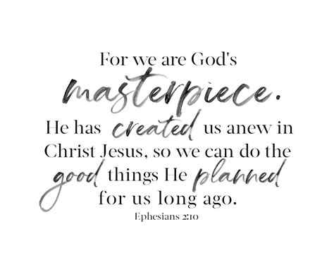 Bible Verse Printable, Ephesians 2:10, God's Masterpiece, Bible Verse Wall Art, Scripture ...