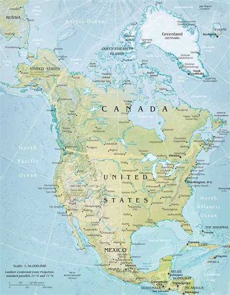 Physical Geography Of North America Map - Map