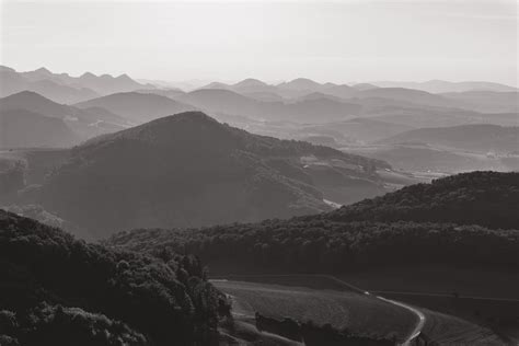 Hills Landscape in Black and White · Free Stock Photo