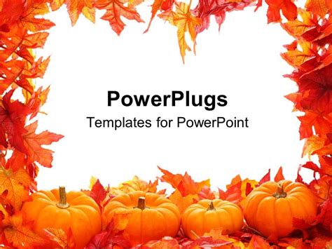 PowerPoint Template: Fall autumn leaf border with white background and ...