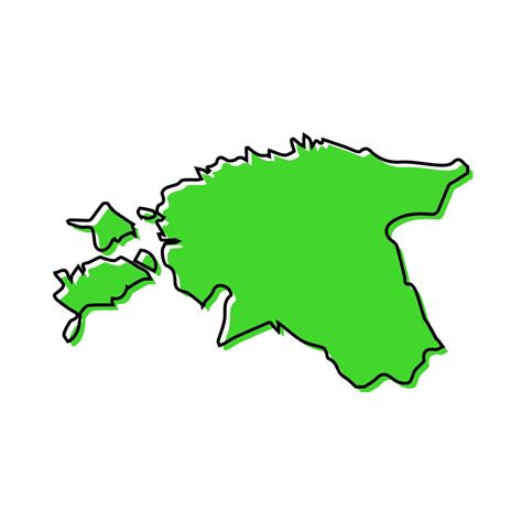 Simple outline map of Estonia. Stylized line design 21833730 Vector Art ...