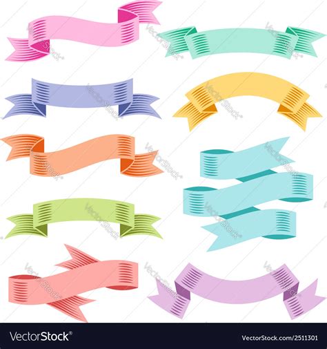 Ribbons set color Royalty Free Vector Image - VectorStock