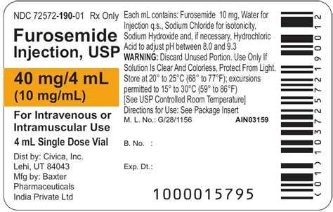 Furosemide Injection: Package Insert - Drugs.com