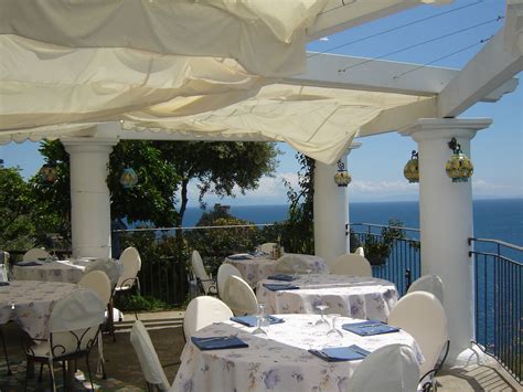 Lovely cliff-side restaurant we stopped for lunch outside Positano, Amalfi Coast, Italy ...