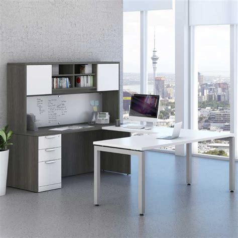 Modern U-Shaped Desk & Storage Workstation - Office Furniture EZ