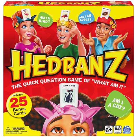 Hedbanz Picture Guessing Game With 25 Bonus Cards, For Kids And Families Ages And Up, Walmart ...