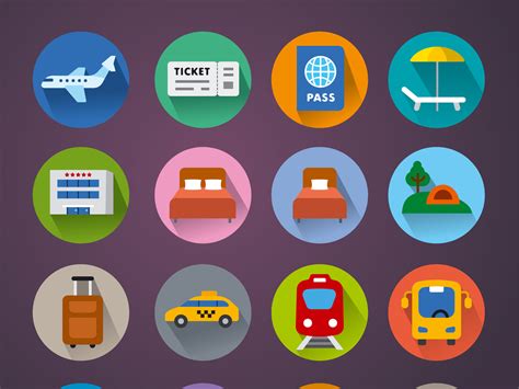 Travel concept flat icons by Oleg on Dribbble