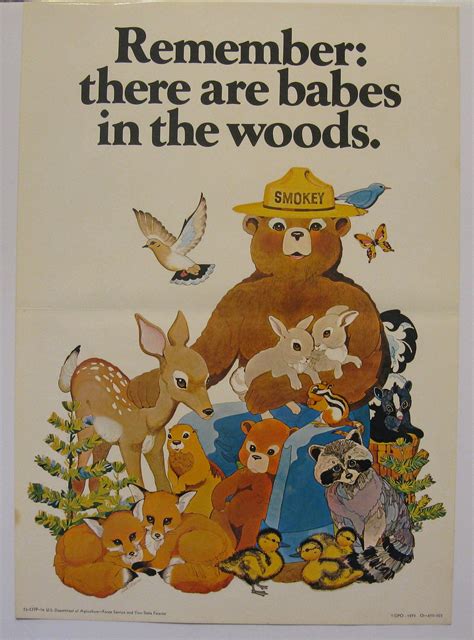 Remember, Smokey Bear poster, vintage poster, Americana, Children's ...