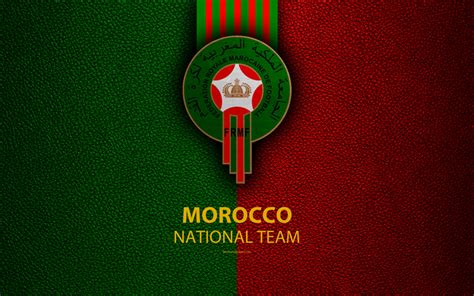 Download wallpapers Morocco national football team, 4k, leather texture, Africa, emblem, logo ...