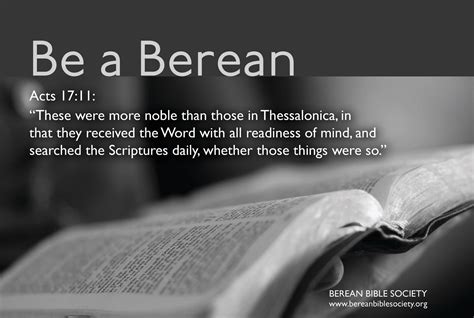 Acts 17:11: "These [Bereans] were... - Berean Bible Society