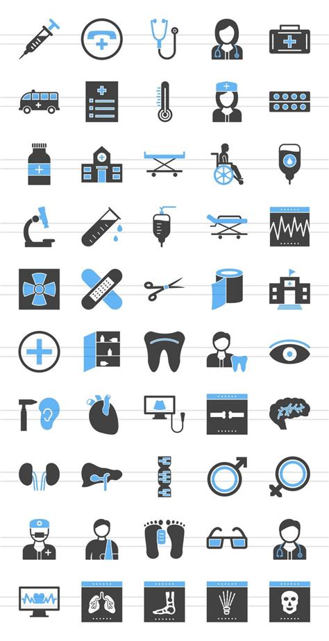 50 Medical Filled Blue & Black Icons | Icon, Blue black, Black