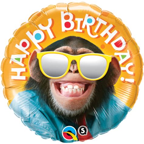 Happy Birthday Funny Chimp- Uninflated