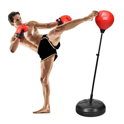 Costway Boxing Punching Bag w/Height Adjustable Stand Boxing Gloves - Walmart.com