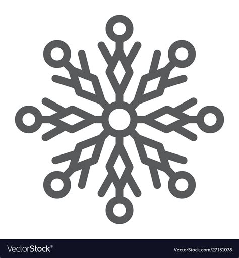 Snowflake line icon winter and ice snow sign Vector Image