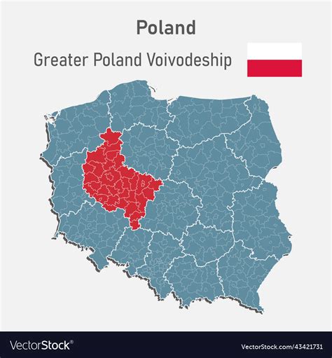 Map poland and greater voivodeship Royalty Free Vector Image