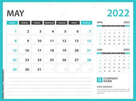 Monthly calendar template for 2022 year. May 2022 year, Calendar 2022 ...