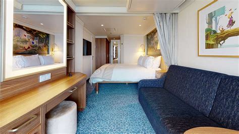 3D / Virtual Tour of Disney Wish Deluxe Family Oceanview Stateroom with Verandah - Disney Cruise ...