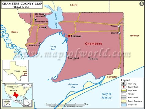 Chambers County Map | Map of Chambers County, Texas