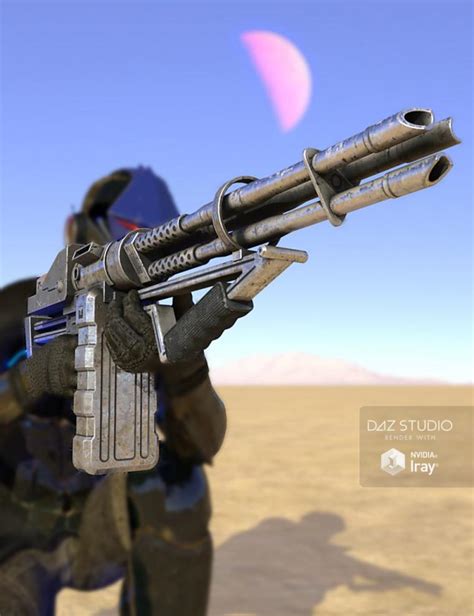 Vulcan Assault Rifle and Poses for Genesis 3 Male