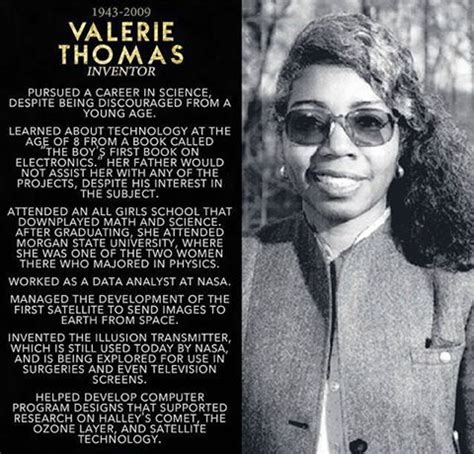 BLACK HISTORY: Valerie Thomas, African-American scientist & inventor ...