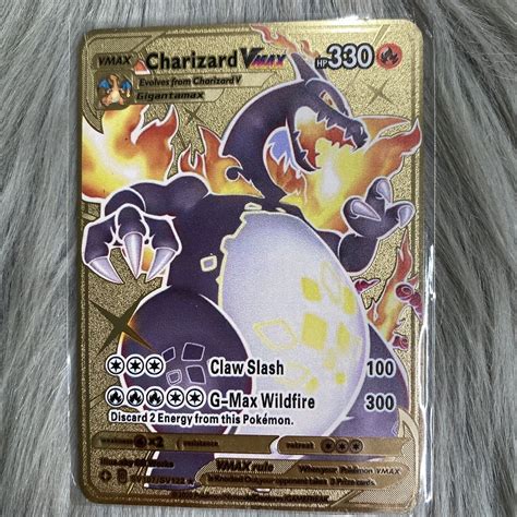 Mavin | Shiny Charizard VMAX - Gold Metal Charizard Pokemon Card