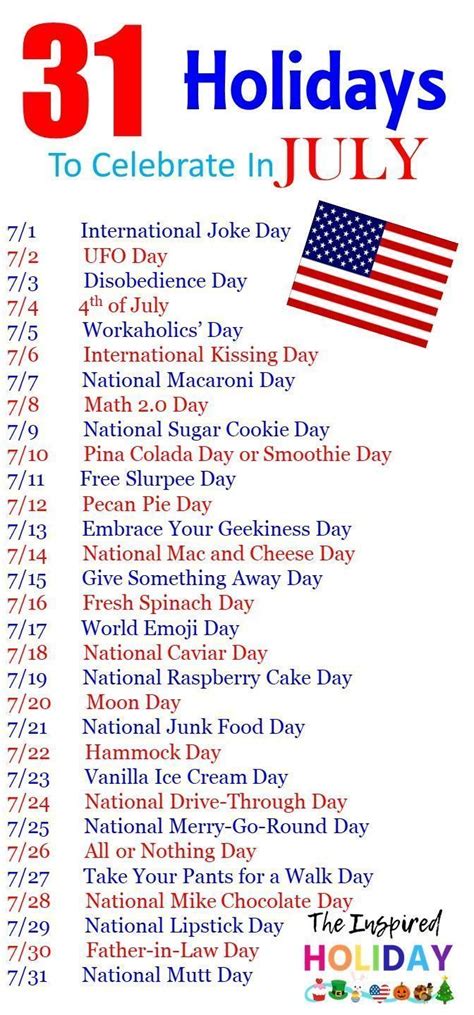 31 Holidays to celebrate in July. Make July even more festive with these wacky and silly ...