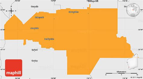 Political Simple Map of Armadale, single color outside, borders and labels