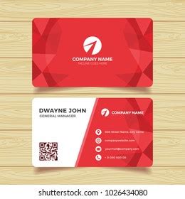 Red Geometric Business Card Template Stock Vector (Royalty Free ...