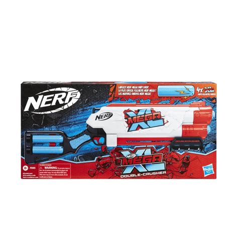 Nerf Mega XL Double Crusher Blaster, Largest Nerf Mega Darts Ever, 4 Nerf Mega XL Whistler Darts ...