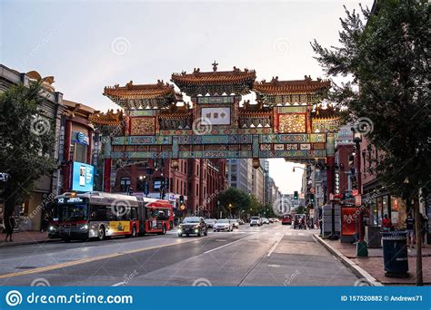 Arch in Chinatown, Washington, DC. Editorial Photography - Image of ...