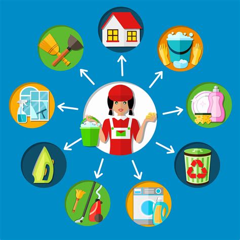 Housemaid Cleaning Service Concept 471451 Vector Art at Vecteezy