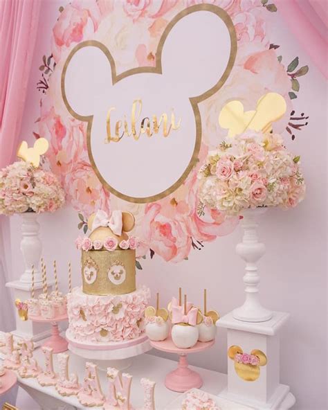 Kara's Party Ideas Pink Floral Minnie Mouse Birthday Party | Kara's Party Ideas