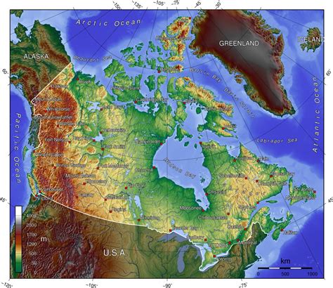 Topographic Map of Canada - Smoke Tree Manor