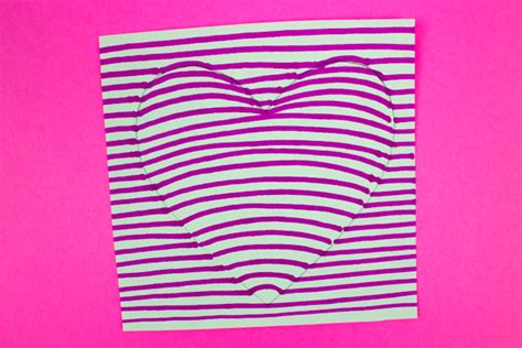 3D Optical Illusion Heart Drawing Craft | Pink Stripey Socks