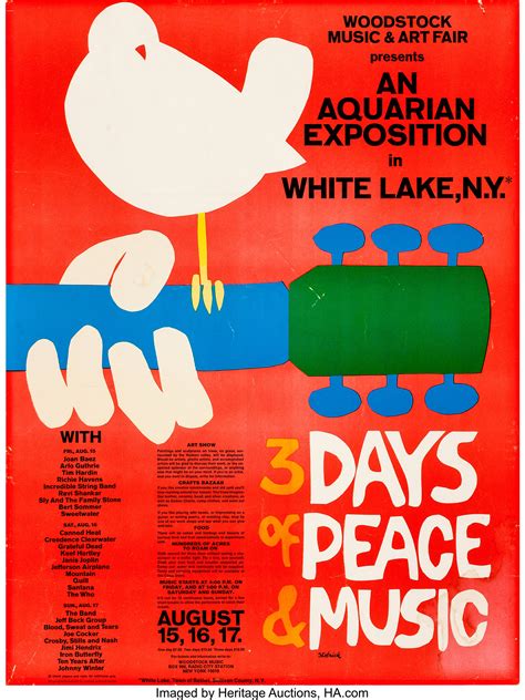 Woodstock Music And Art Fair Original Poster (1969)... Music | Lot #46536 | Heritage Auctions