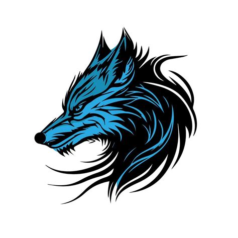 Blue Wolf Head logo vector illustration 22883725 Vector Art at Vecteezy