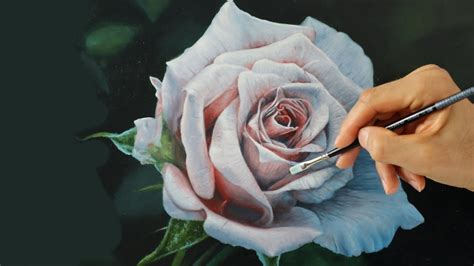 how to paint a rose - realistic rose painting tutorial - YouTube