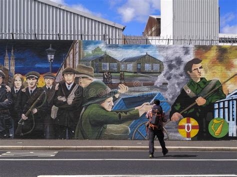 Political Mural and Peace Wall in Belfast,northern Ireland Editorial ...