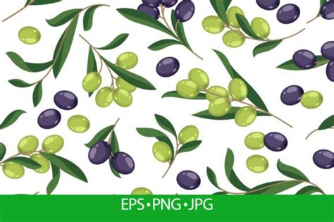 Olive Pattern. Seamless Background with Graphic by frogella.stock ...