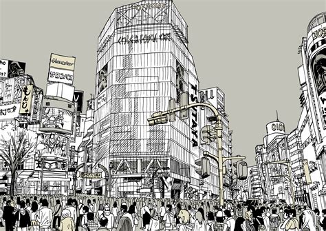 Avviso di reindirizzamento | Shibuya crossing, Shibuya, City sketch