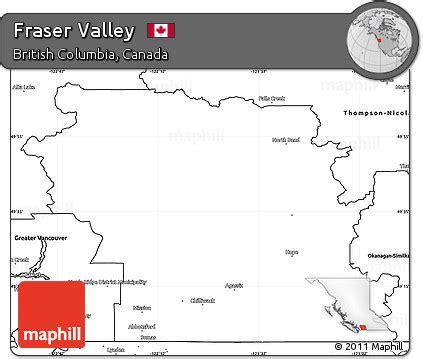 Free Blank Simple Map of Fraser Valley