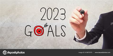 2023 Goals Businessman Gray Wall Background Stock Photo by ©Melpomene ...