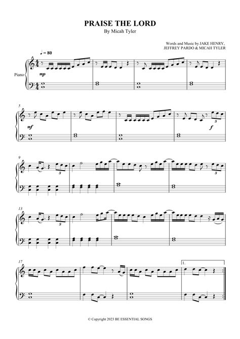 Praise The Lord (arr. SCMusic) by Micah Tyler Sheet Music for Easy ...