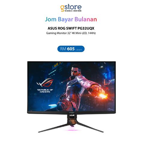 Asus ROG Swift PG32UQX Gaming Monitor 32" 4K Mini-LED 144Hz Ansuran ...