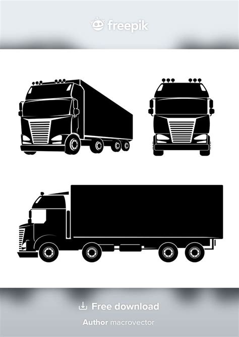 Black Silhouette Truck Logo Icon | Free Vector