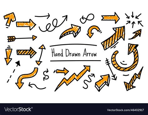 Hand drawn arrow doodle elements Royalty Free Vector Image